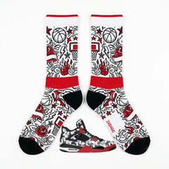 Tattoo Socks – Air Jordan 4 Retro Inspired Mid-Calf Unisex Crew Socks