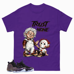 Trust None Graphic Tee, Shirt to Match Air Foamposite One Copper, Air Foamposite Unisex Black Shirt