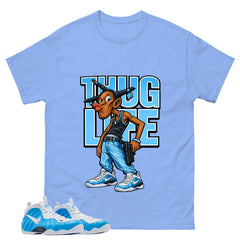 Thug Life Graphic Tee, Shirt to Match Air Foamposite Pro University Blue, Air Foamposite Unisex Blue Shirt
