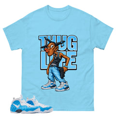Thug Life Graphic Tee, Shirt to Match Air Foamposite Pro University Blue, Air Foamposite Unisex Blue Shirt