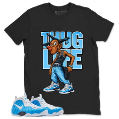 Thug Life Graphic Tee, Shirt to Match Air Foamposite Pro University Blue, Air Foamposite Unisex Blue Shirt