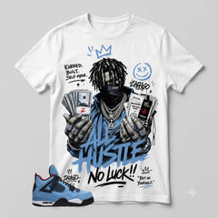 Travis Scott Cactus Jack 4s Zadago Shirt All Hustle No Luck Graphic
