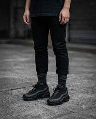 Triple Black Sneaker Match Socks – Air Max 95 Inspired Mid-Calf Crew Socks