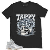 Trippy Skull Shirt - Match Air Jordan 6 x Paris Saint-Germain Metallic Silver