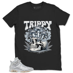 Trippy Skull Shirt - Match Air Jordan 6 x Paris Saint-Germain Metallic Silver