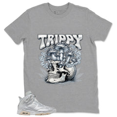 Trippy Skull Shirt - Match Air Jordan 6 x Paris Saint-Germain Metallic Silver