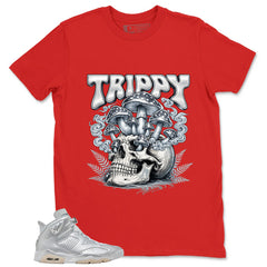 Trippy Skull Shirt - Match Air Jordan 6 x Paris Saint-Germain Metallic Silver