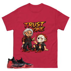 Trust None Graphic Tee, Shirt to Match Air Foamposite Stranger Things, Air Foamposite Unisex Blue Shirt
