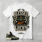 Undefeated 4s Zadago Shirt Blessed Not Lucky Graphic
