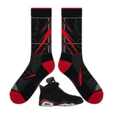 Varsity Red Sneaker Match Socks ā Air Jordan 6 Retro 2010 Varsity Red Inspired Mid-Calf Unisex Crew Socks