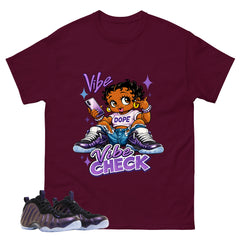 Vibe Check Graphic Tee, Shirt to Match Air Foamposite One Eggplant, Air Foamposite Unisex Purple Shirt