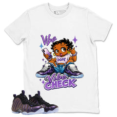 Vibe Check Graphic Tee, Shirt to Match Air Foamposite One Eggplant, Air Foamposite Unisex Purple Shirt