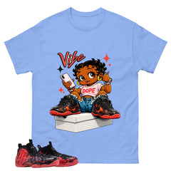 Vibe Check Graphic Tee, Shirt to Match Air Foamposite Stranger Things, Air Foamposite Unisex Blue Shirt