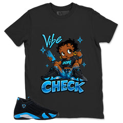 Vibe Check Shirt- Match Air Jordan 14 Black University Blue 2026