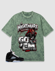 Washed T-shirt to Match Metallic Reimagined 5s - Nightmare On Elm Street Graphic