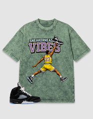 Washed T-shirt to Match Metallic Reimagined 5s - Sneakerhead Vibes Graphic