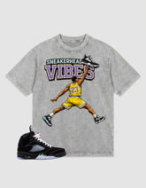 Washed T-shirt to Match Metallic Reimagined 5s - Sneakerhead Vibes Graphic