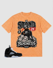 Washed T-shirt to Match Metallic Reimagined 5s - Stand On Business Graphic