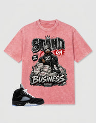 Washed T-shirt to Match Metallic Reimagined 5s - Stand On Business Graphic