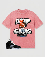 Washed T-shirt to Match Metallic Reimagined 5s - Drip Gang Graphic