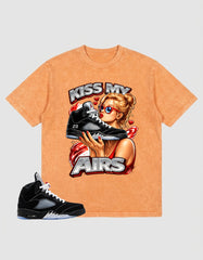 Washed T-shirt to Match Metallic Reimagined 5s - Kiss My Airs Graphic