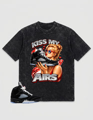 Washed T-shirt to Match Metallic Reimagined 5s - Kiss My Airs Graphic