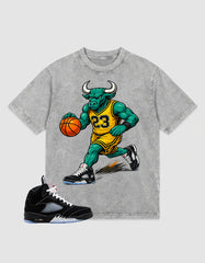 Washed T-shirt to Match Metallic Reimagined 5s - Raging Bull Graphic