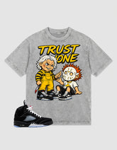 Washed T-shirt to Match Metallic Reimagined 5s - Trust None Graphic