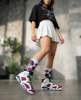 Vivid Pink Sneaker Match Socks ā Air Jordan 6 Retro GG Inspired Mid-Calf Unisex Crew Socks