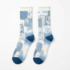Washed Denim Sneaker Match Socks – Air Jordan 6 Retro GS 2022 Inspired Mid-Calf Crew Socks