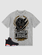 Washed T-shirt Hunger Builds Legends | Zadago