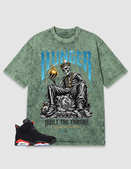 Washed T-shirt Hunger Built The Throne | Zadago