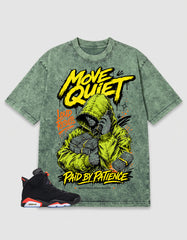 Washed T-shirt Move Quiet, Paid By Patience | Zadago