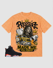 Washed T-shirt Pressure Made Me | Zadago