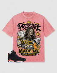 Washed T-shirt Pressure Made Me | Zadago