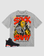 Washed T-shirt Money Motion Stack Savvy | Zadago