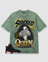Washed T-shirt Stacked Queen | Zadago