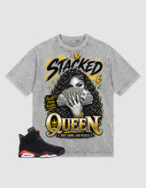 Washed T-shirt Stacked Queen | Zadago
