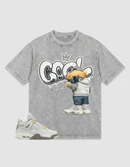 Grey Photon Dust 4s Zadago Washed Shirt - Cool Boy Graphic