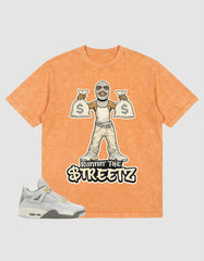 Grey Photon Dust 4s Zadago Washed Shirt - Runnin' The Street Graphic