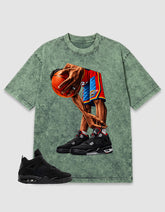 Black Cat 4s Zadago Washed T-shirt Ball Time Graphic