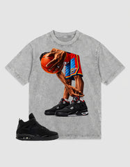 Black Cat 4s Zadago Washed T-shirt Ball Time Graphic