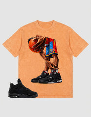 Black Cat 4s Zadago Washed T-shirt Ball Time Graphic