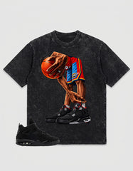Black Cat 4s Zadago Washed T-shirt Ball Time Graphic