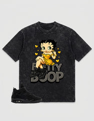 Black Cat 4s Zadago Washed T-shirt Betty Boop Graphic