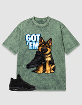 Black Cat 4s Zadago Washed T-shirt Got 'Em GS Graphic