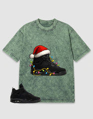 Black Cat 4s Zadago Washed T-shirt Kickmas Graphic