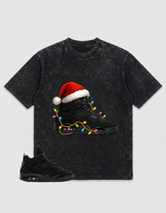 Black Cat 4s Zadago Washed T-shirt Kickmas Graphic