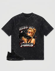 Black Cat 4s Zadago Washed T-shirt Kiss My Airs Graphic