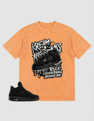 Washed T-shirt to Match Black Cat 4s - Kream Kicks Shirt